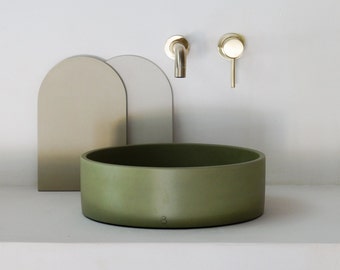 Khaki green concrete sink