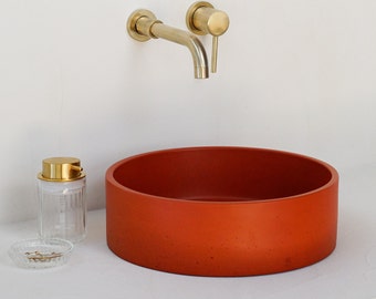 Red concrete sink