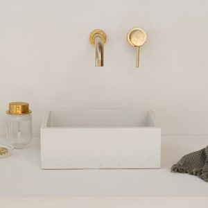 White coconut concrete washbasin N1 &quot;32.5 x 25 cm&quot;