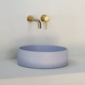 Round Lilac Concrete Sink – Unique Luxury Bathroom Basin