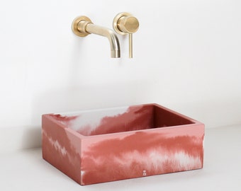 Pink concrete sink