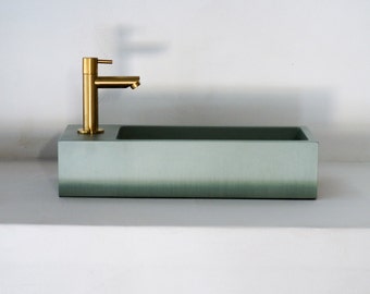 Green concrete sink - green hand wash basin - green sink