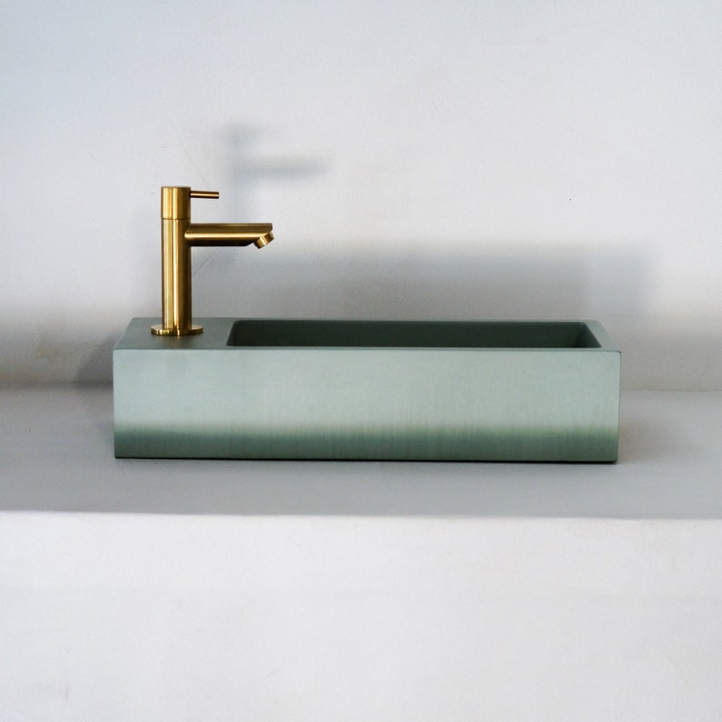 Green concrete sink green hand wash basin green sink image 1