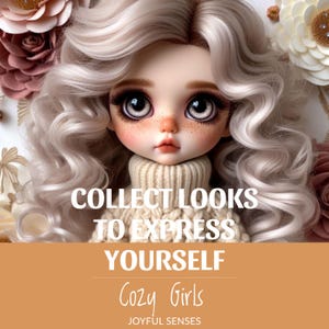 COZY GIRLS 19 HD Digital Doll Art Posters - 4096x4096px Png | 446DPI | Instant Download | Printable Fine Art Designs for Doll Lovers