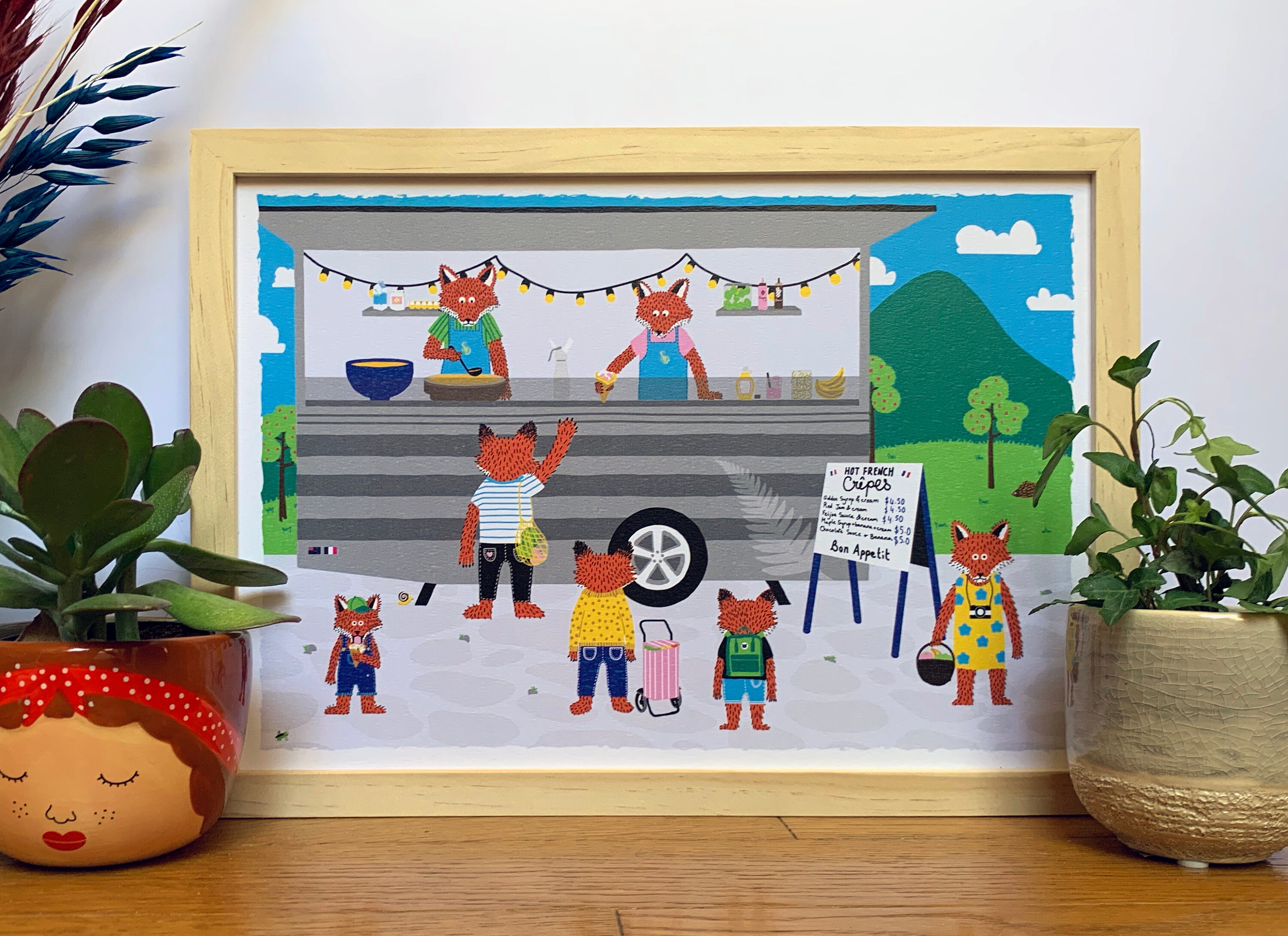 Illustration A4/Renards Au Marché