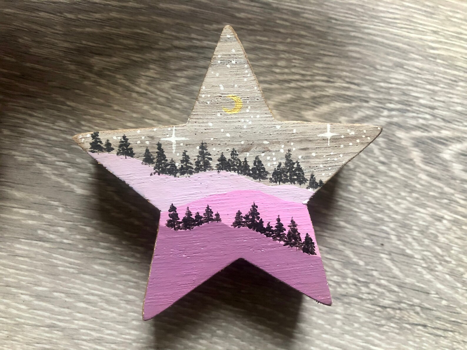 Star decor painted star wooden staroriginal painting art Etsy