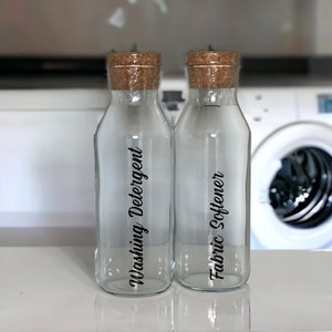 Laundry Bottles | Refillable Jars | Storage Glass Container With Lid