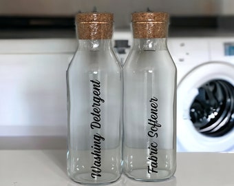 Laundry Bottles | Refillable Jars | Storage Glass Container With Lid