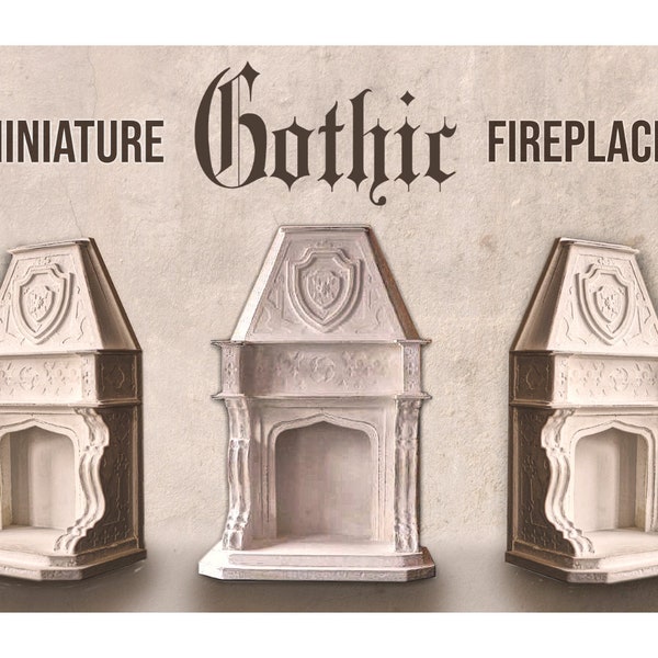 Mini Gothic Fireplace SVG Bundle | Dollhouse Scale | DIY Miniature Furniture | Cricut Files | Cut File Bundle