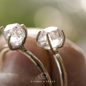 Alternative Engagement ring Herkimer diamond ring Solid Silver ring Herkimer silver ring image 8