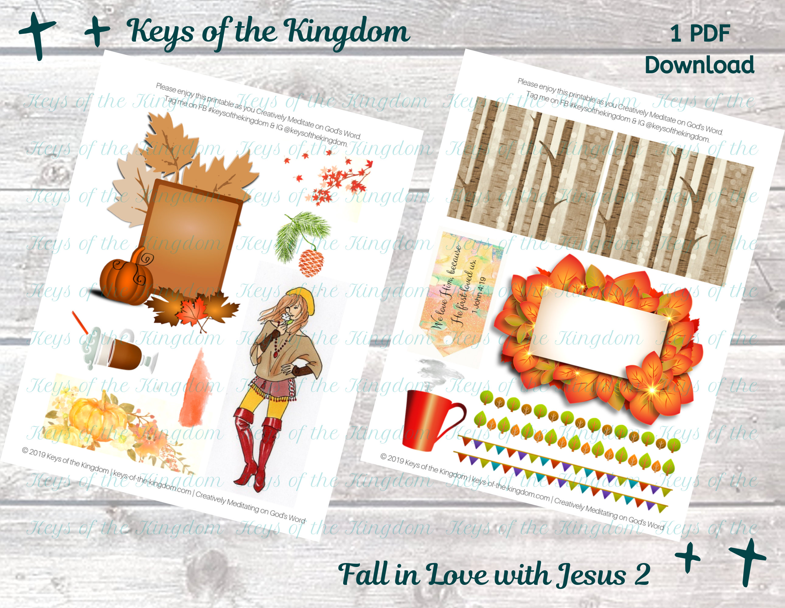 Bible Journaling Printable Fall in Love With Jesus 2 Easy | Etsy
