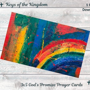 Bibel Journaling Printable - 3x5 Gottes Versprechen Gebetskarten - 3x5 Gebetskarten - Hintergrund - Regenbogen - Journaling - einfach zu drucken