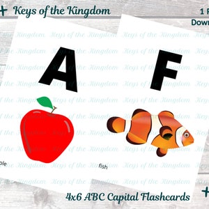 ABC Flashcards - Capital ABC Flashcards - Homeschool Flashcards - Homeschool - Flashcards - 4x6 Flashcards - Easy to Print