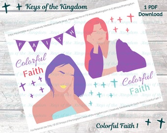Colorful Faith Bible Journaling Printable - Ladies (PDF Download)