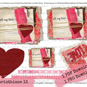 Bible Journaling Printable 1 Corinthians 13 Love Love Chapter The Greatest of These is Love Easy to Print Valtentine's Day image 5