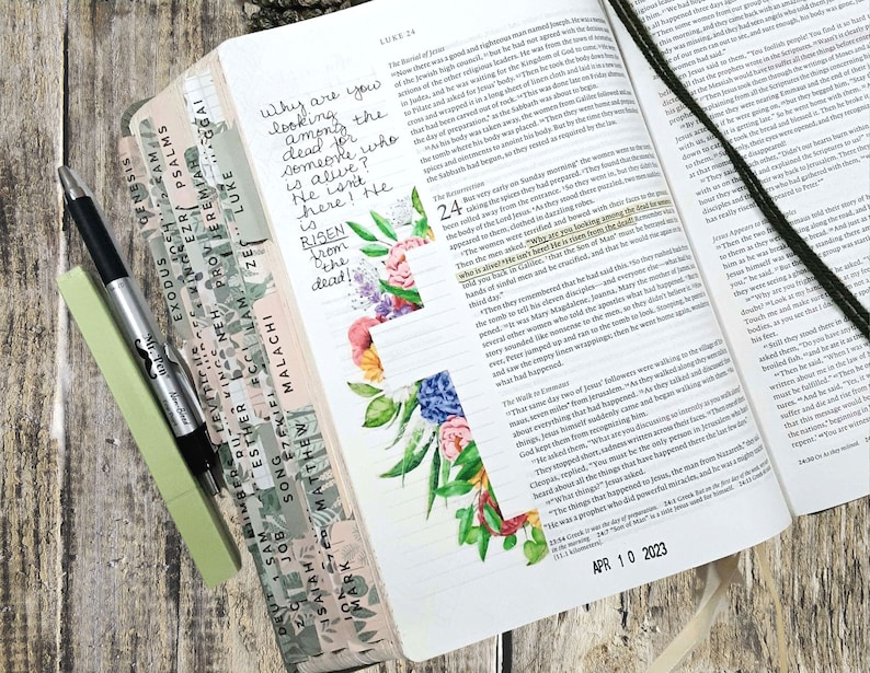 Bible Journaling Printable Margin Blooms 42 Easy to Print - Etsy