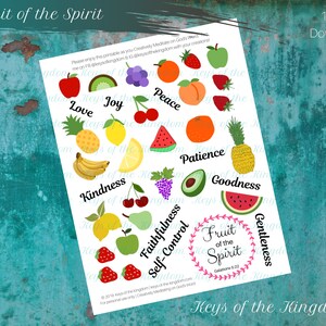 Bible Journaling Printable - Fruit of the Spirit - Easy to Print - Fruit Printable