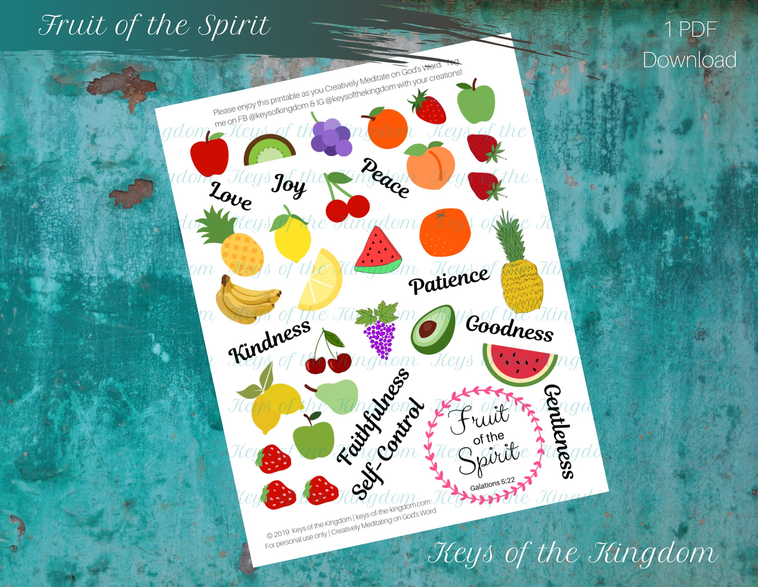 Fruit of the Spirit Printable – Bible Journaling Stickers (PDF Download ...