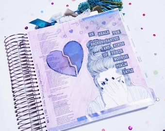 Bible Journaling Printable - Open Heart to Healing - Easy to Print - Love Printable - Journaling - Bright Printable - Love - Open Heart