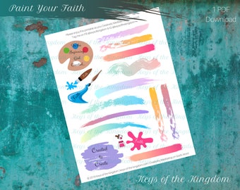 Bible Journaling Printable - Paint Your Faith - Easy to Print - Printable - Paint - Creative Printable