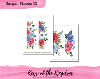 Bible Journaling Printable - Margin Blooms 53 - Easy to Print - Floral Printable - Margin Floral Printable - Margin Printable - Florals