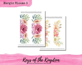 Floral Margin Blooms 3 Printable – Bible Journaling (PDF/JPG Download)