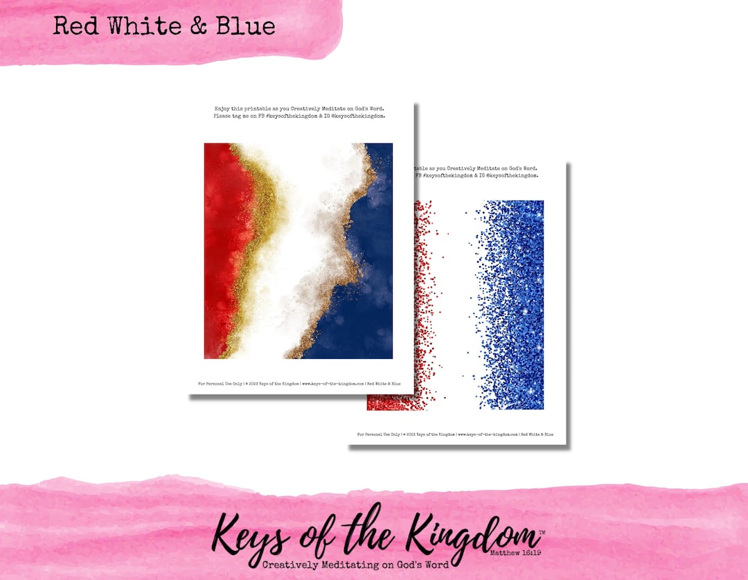Bible Journaling Printable - Red White &amp; Blue - Easy to Print - Freedom ...