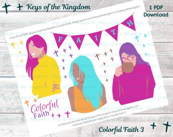 Colorful Faith Ladies Printable – Bible Journaling (PDF Download)