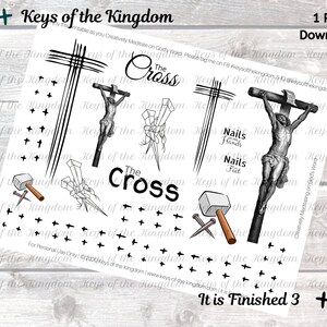 Bible Journaling Printable - It is Finished 3 - It is Finished - Easter Printable - The Cross - Easy to Print - Easter - Jesus - Cross