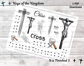 Bible Journaling Printable - It is Finished 3 - It is Finished - Easter Printable - The Cross - Easy to Print - Easter - Jesus - Cross