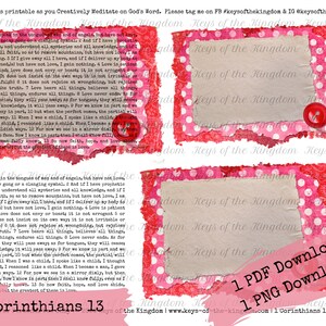 Bible Journaling Printable 1 Corinthians 13 Love Love Chapter The Greatest of These is Love Easy to Print Valtentine's Day image 3