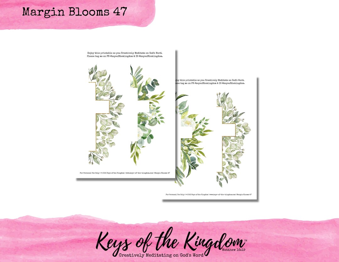 Bible Journaling Printable - Margin Blooms 47 - Easy to Print - Floral ...