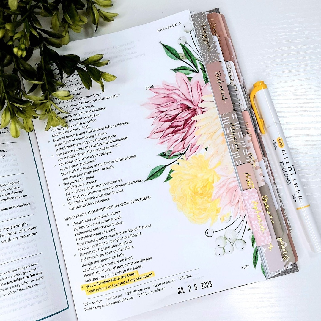 Bible Journaling Printable - Margin Blooms 58 - Easy to Print - Floral ...