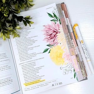 Journal biblique imprimable - Marge Blooms 58 - Facile à imprimer - Floral imprimable - Marge florale imprimable - Marge imprimable - Fleurs