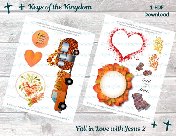 Bible Journaling Printable Fall in Love With Jesus 2 Easy | Etsy