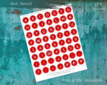 Bible Journaling Printable - Red Stencil - Easy to Print - Letter & Symbol Printable