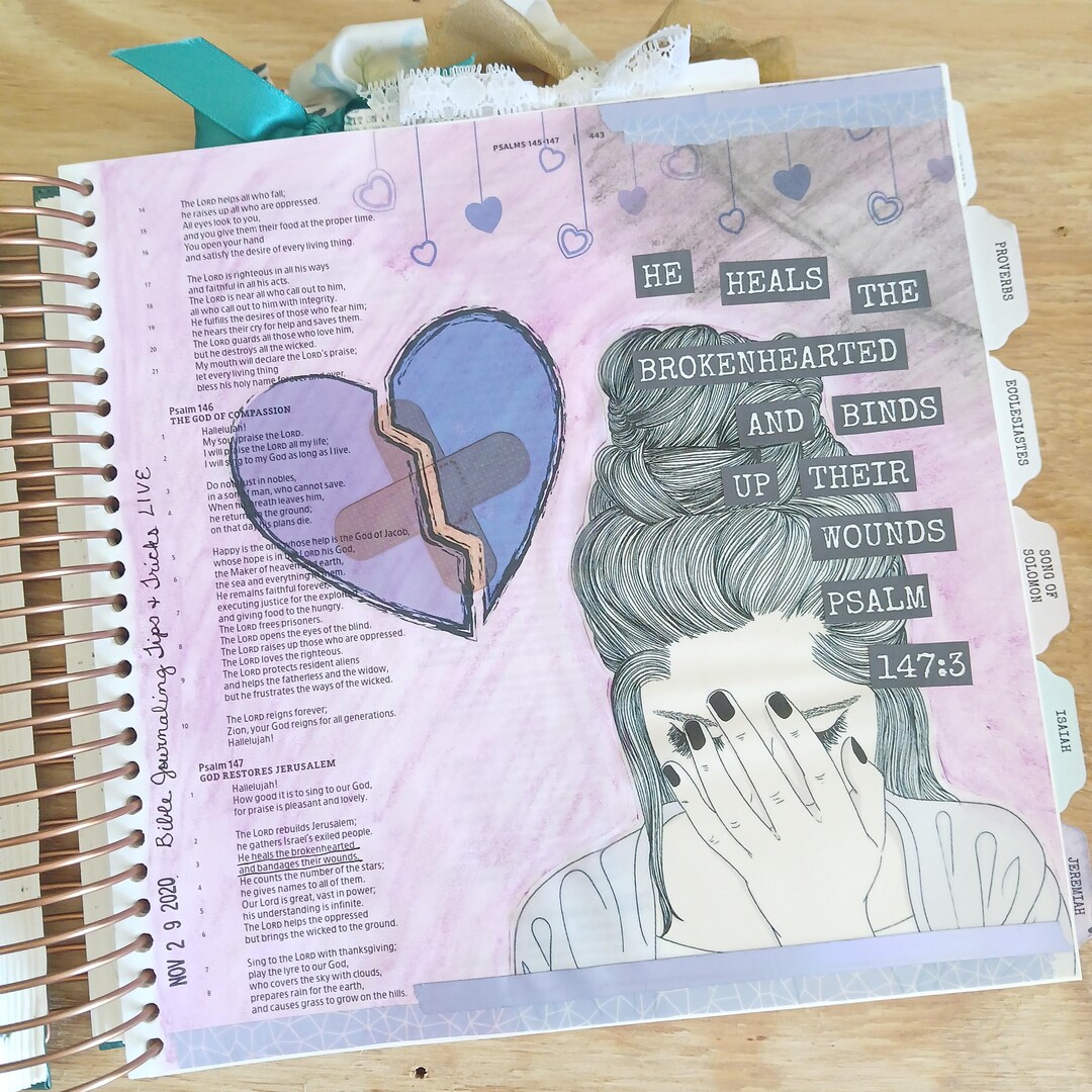 Bible Journaling Printable - Open Heart Healing (PDF &amp; PNG Download) - Etsy