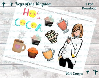 Hot Cocoa Bible Journaling Printable - Holiday Illustration (PDF Download)