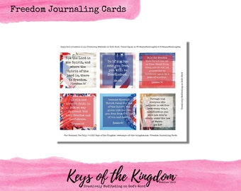 Bible Journaling Printable - Freedom Journaling Cards - Freedom Printable - 4th of July - 4th of July Printable - Easy to Print - Journaling