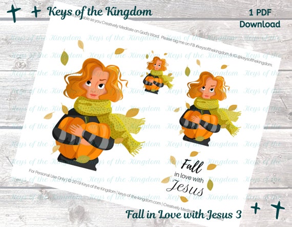Bible Journaling Printable Fall In Love With Jesus 3 Easy Etsy