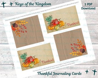 Fall Thankful Bible Journaling Cards - Printable Tip-Ins (PDF Download)