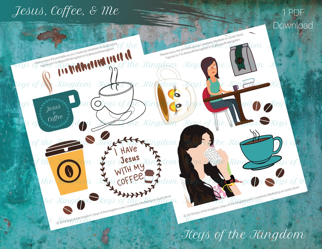 Bible Journaling Printable - Jesus, Coffee, &amp; Me - Easy to Print ...
