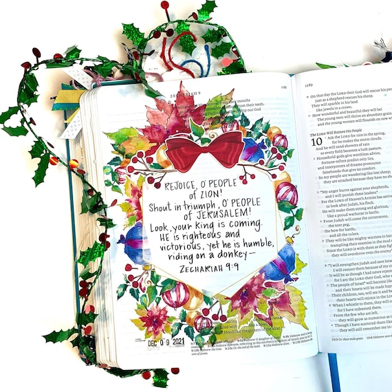 Bible Journaling Printable - Monthly Journaling Kit 3 - Merry & Bright - Christmas - Watercolor Christmas - Easy to Print - Bright - Merry