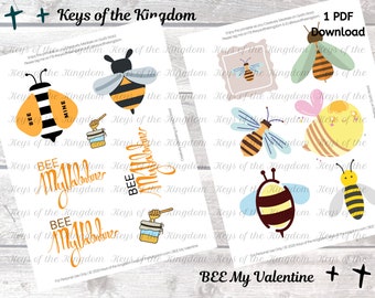 Bible Journaling Printable - BEE My Valentine - Valentine's Day Printable - Bee Printable - Easy to Print - Valentine - Bee