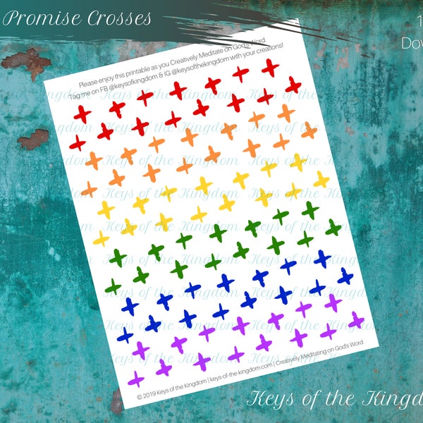 Bible Journaling Printable - God's Promise Crosses - Easy to Print - Cross Printable - Illustrated Faith