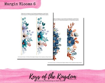 Bible Journaling Printable - Margin Blooms 6 - Easy to Print - Floral Printable - Margin Floral Printable - Margin Printable - Florals