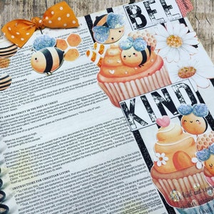 Bible Journaling Printable - BEE Kind Cupcakes- Easy to Print - Bees - Bee Printable - Bee Cupcake Printable - Cupcake Printable - Cupcakes