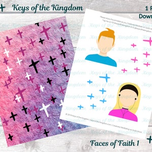 Bible Journaling Printable - Faces of Faith 1 - Easy to Print - Faith Printable - Faces Printable - Faces - Faith - People