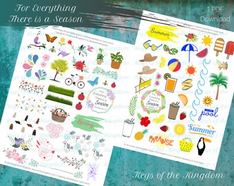 Bible Journaling Stickers – Four Seasons Printable (PDF Download)
