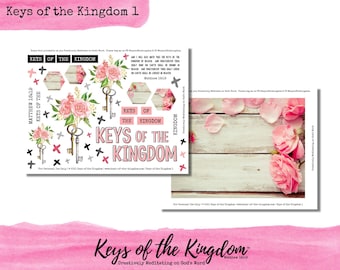 Bible Journaling Printable - Keys of the Kingdom 1  - Journaling - Easy to Print - Keys Printable - Matthew 16:19 - Matthew Printable - Keys